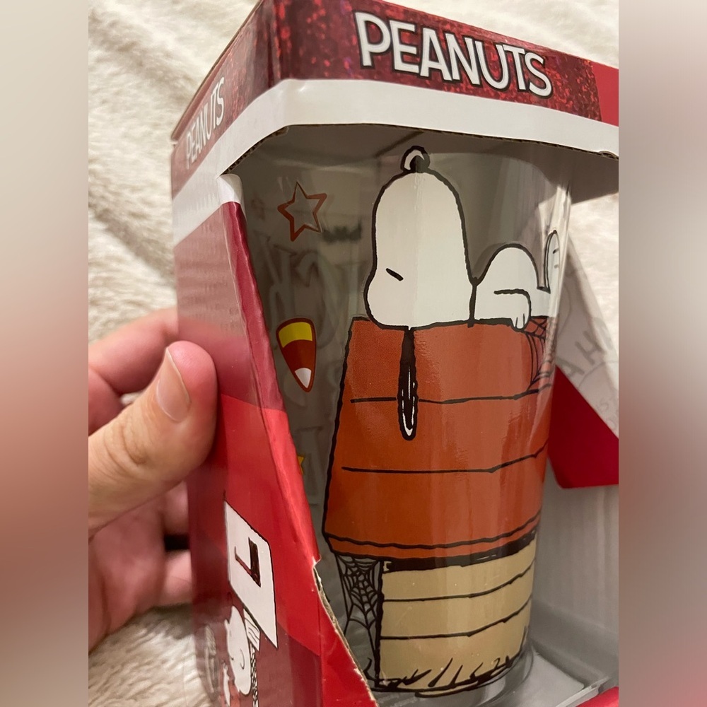 NWT Peanuts Halloween Trick or Treat Glass Tumbler